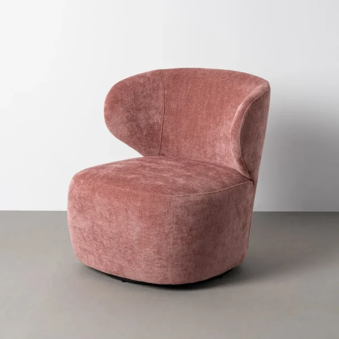 Poltrona girevole Rosa - tessuto / legno 73x68x74 cm