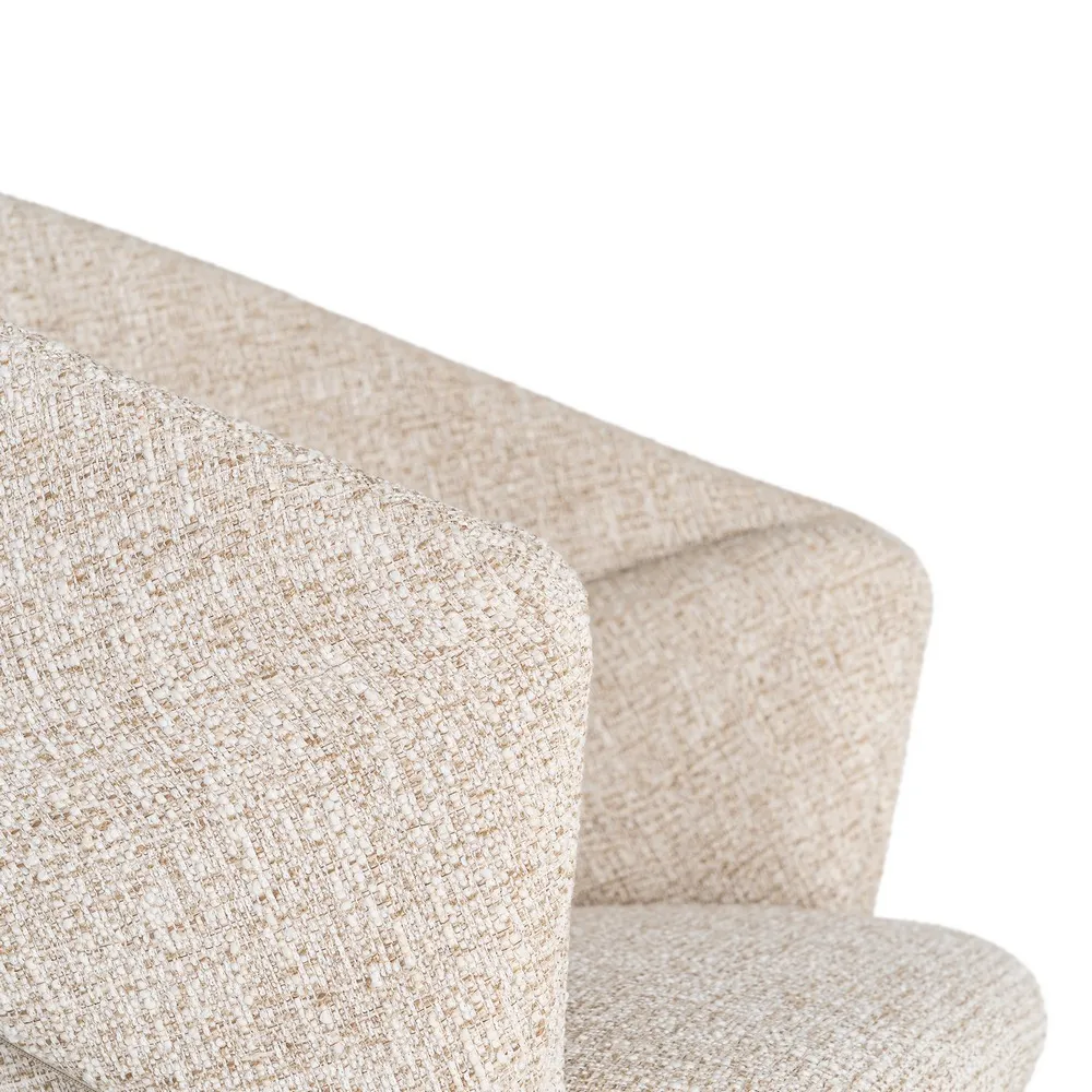 Poltroncina Beige - Tessuto / Metallo 59x61x82 cm - immagine 2