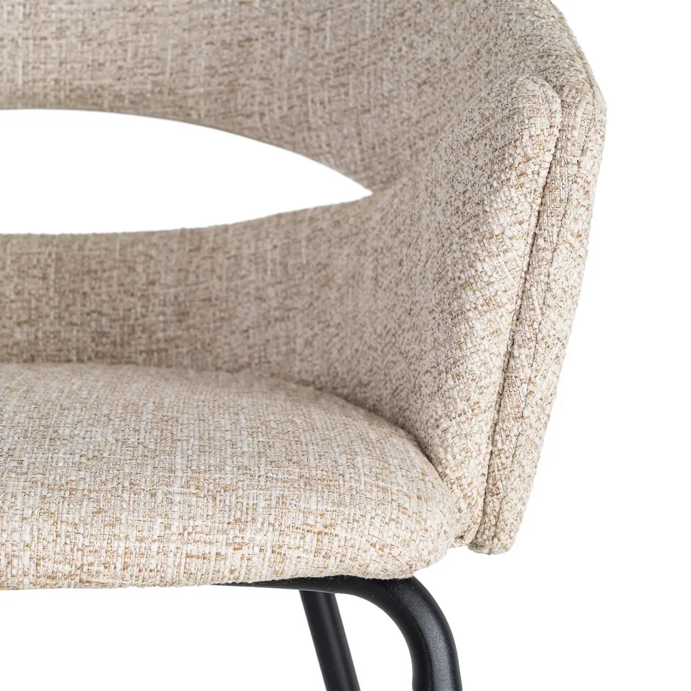 Poltroncina Beige - Tessuto / Metallo 59x61x82 cm - immagine 3