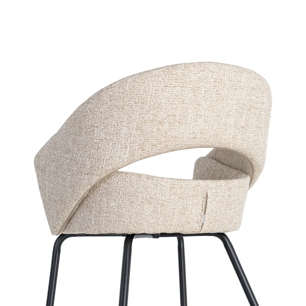 Poltroncina Beige - Tessuto / Metallo 59x61x82 cm - immagine 4