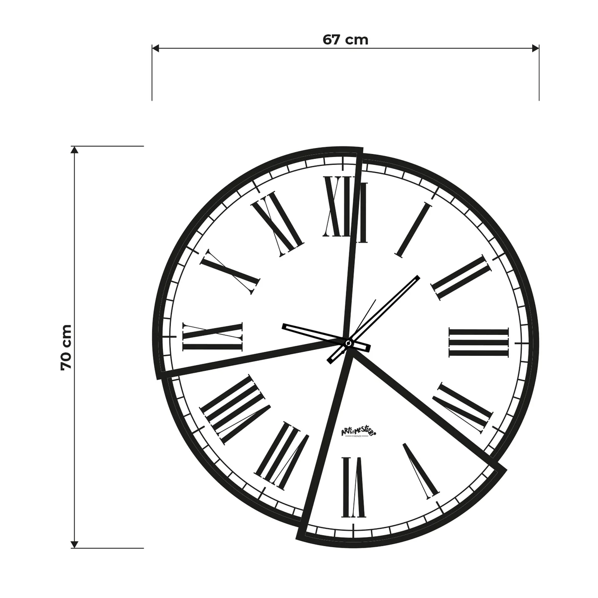 Arti & Mestieri - Orologio da parete Kintsugi 66x70 cm - immagine 4