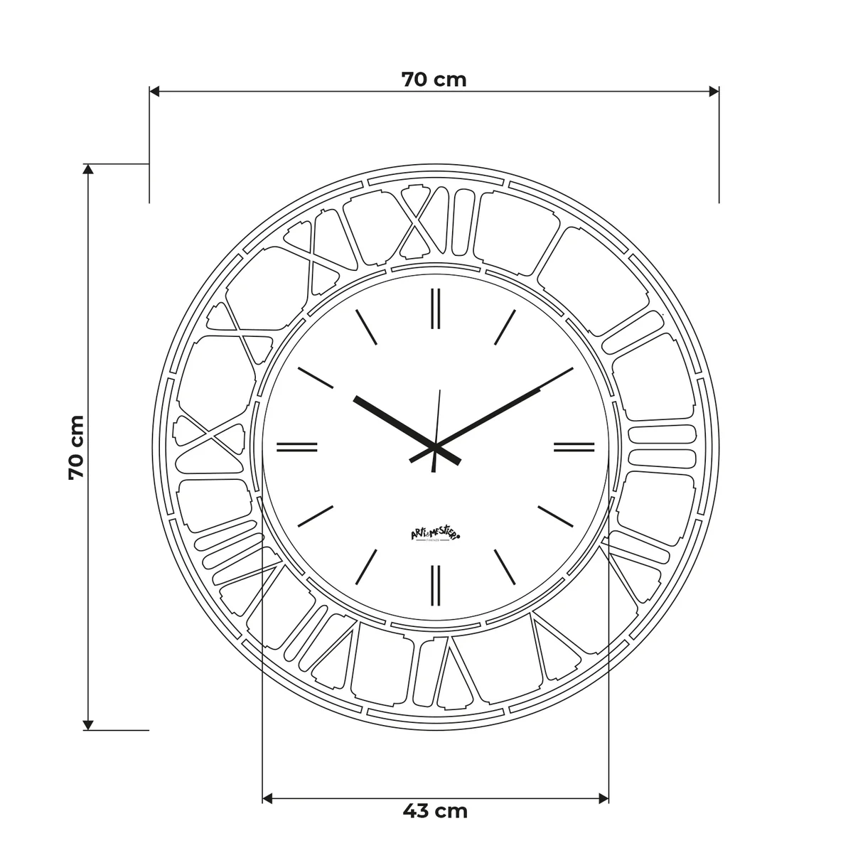 Arti & Mestieri - Orologio da parete Axis 70 - ∅ 70 cm - immagine 2