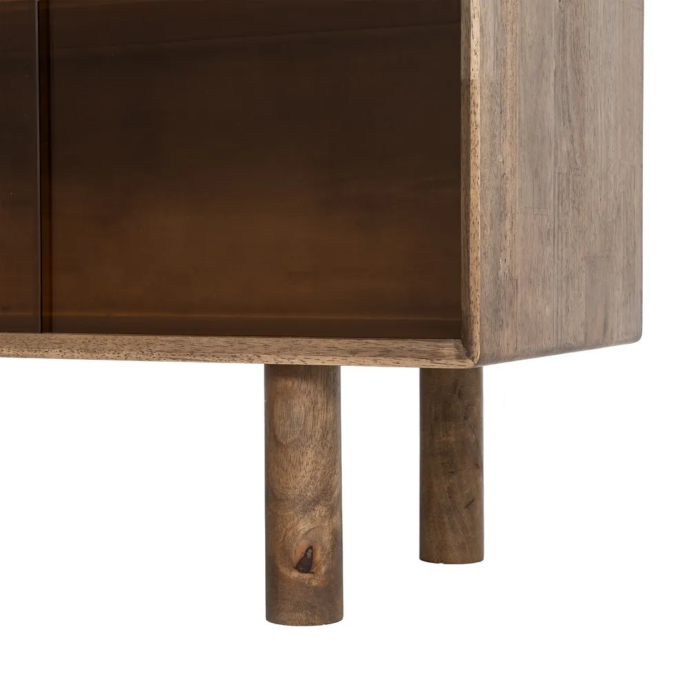 Credenza Marrone Legno di Caucciù / Cristallo Amy 160x80 cm - immagine 12