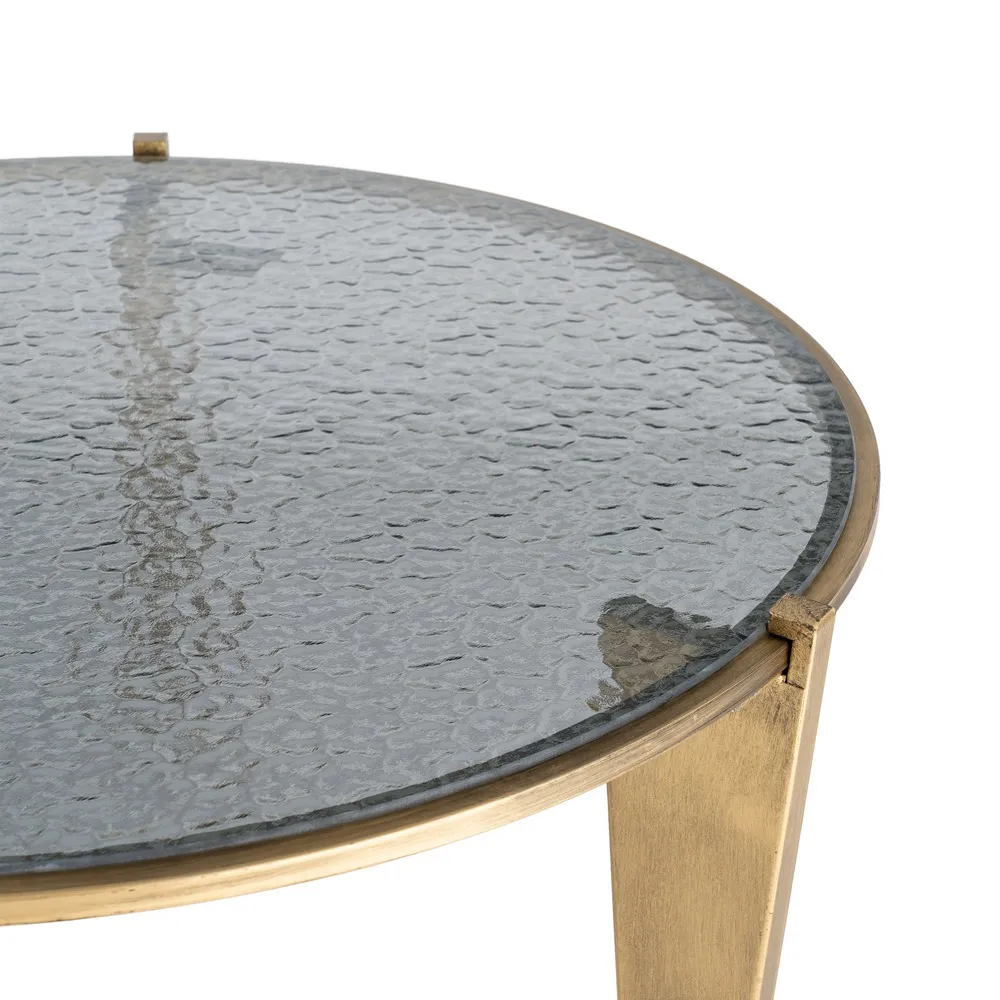 Tavolino da Caffè Oro Antico - metallo Ø79 x 37,5h cm - immagine 3