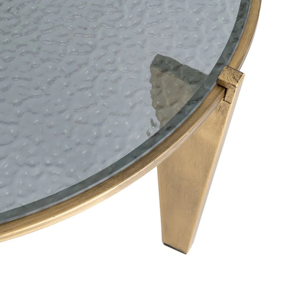 Tavolino da Caffè Oro Antico - metallo Ø79 x 37,5h cm - immagine 4