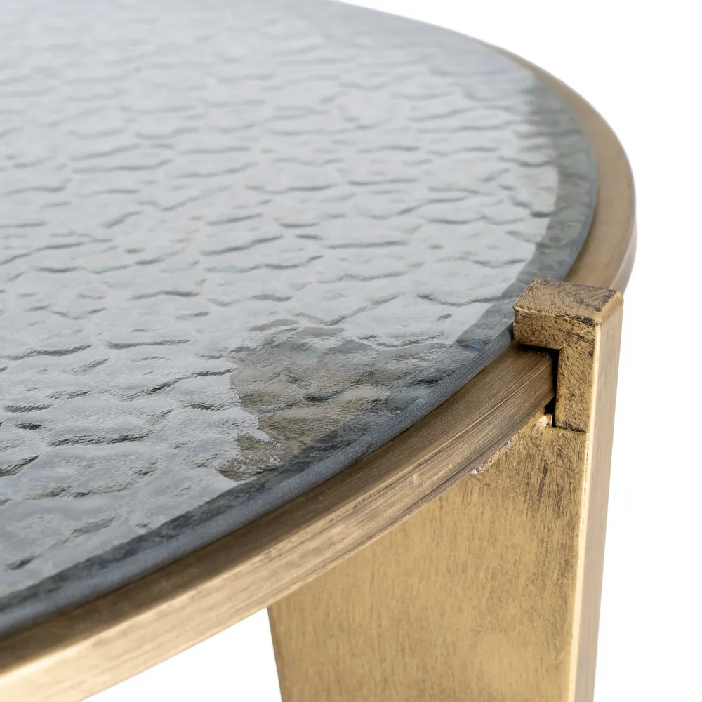 Tavolino da Caffè Oro Antico - metallo Ø79 x 37,5h cm - immagine 5