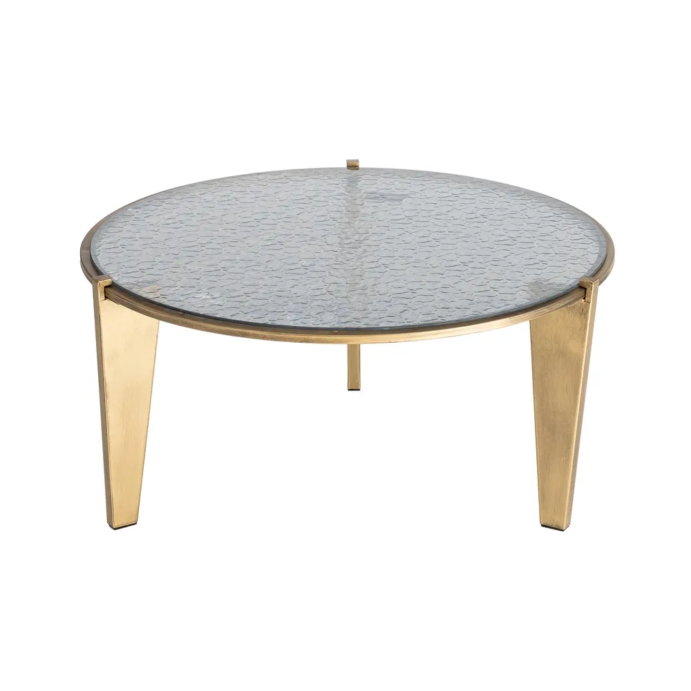 Tavolino da Caffè Oro Antico - metallo Ø79 x 37,5h cm - immagine 7