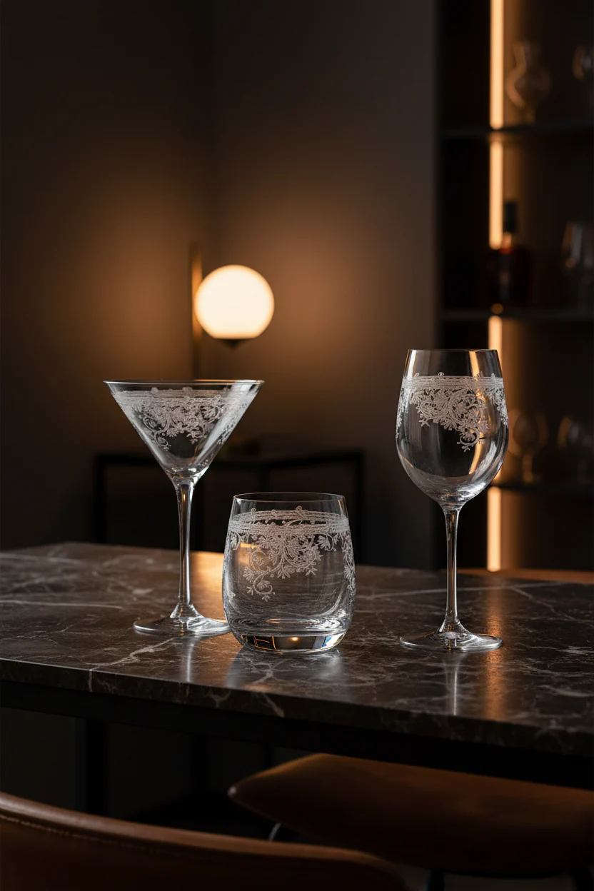 Livellara Luigi XV Collection - Set da 6 calici acqua in vetro inciso Ø8 h22 cm 350ml - immagine 3