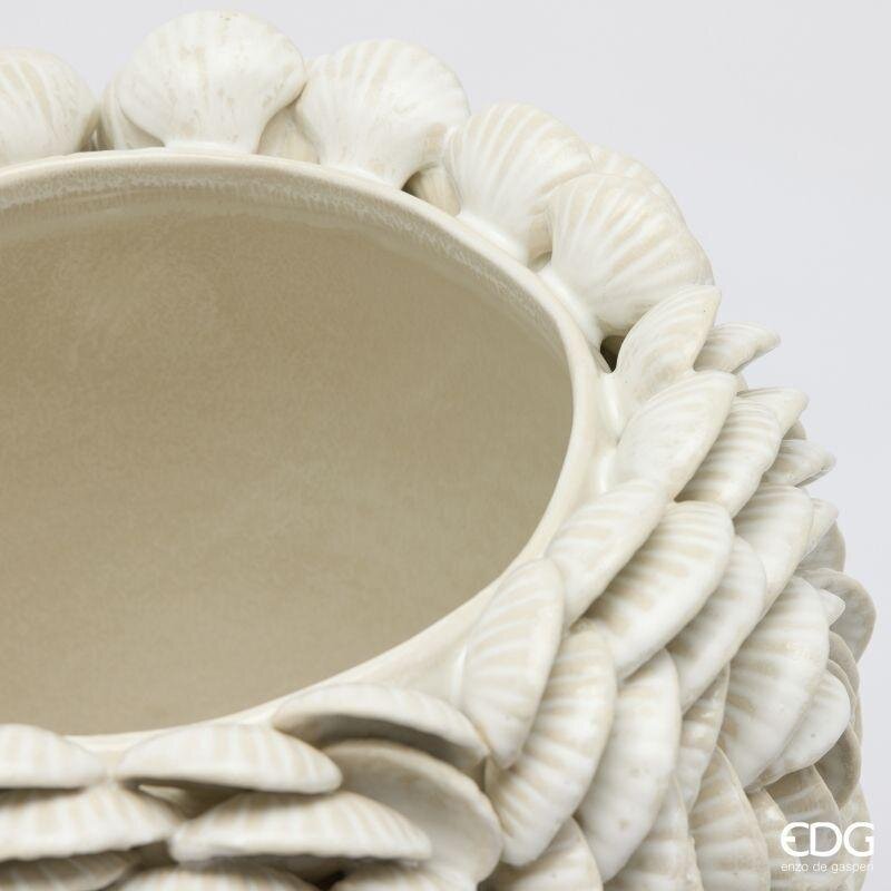 EDG Vaso Chakra a conchiglia bianco ceramica - Ø 37 x 32h cm - immagine 2