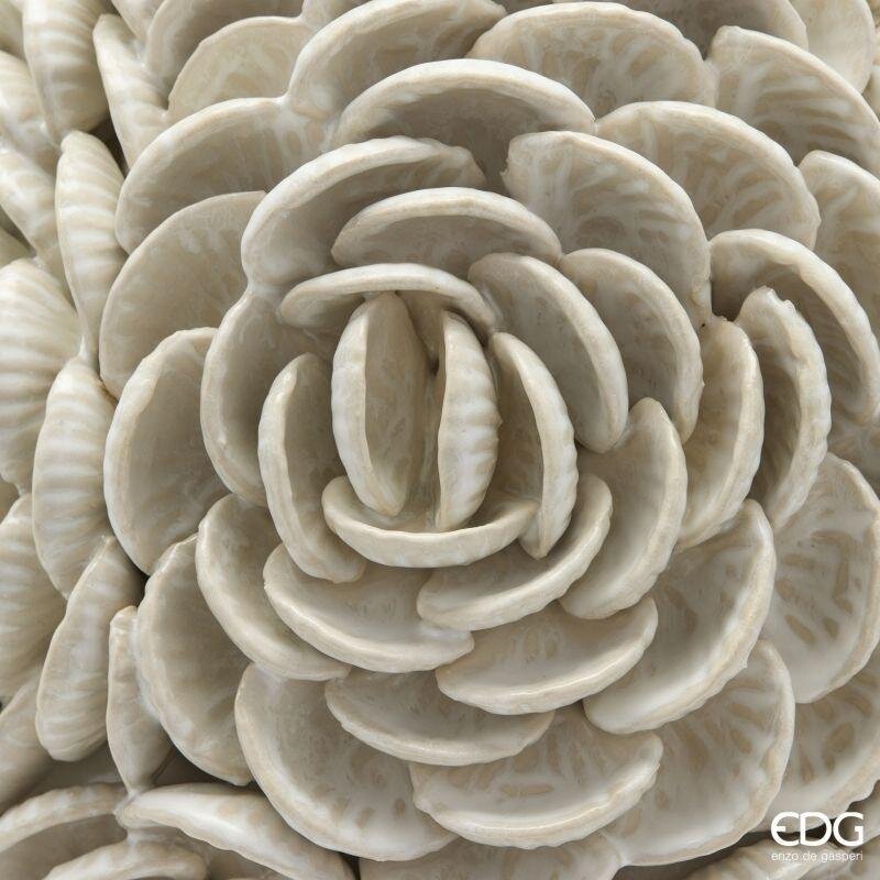 EDG Vaso Chakra a conchiglia bianco ceramica - Ø 37 x 32h cm - immagine 4