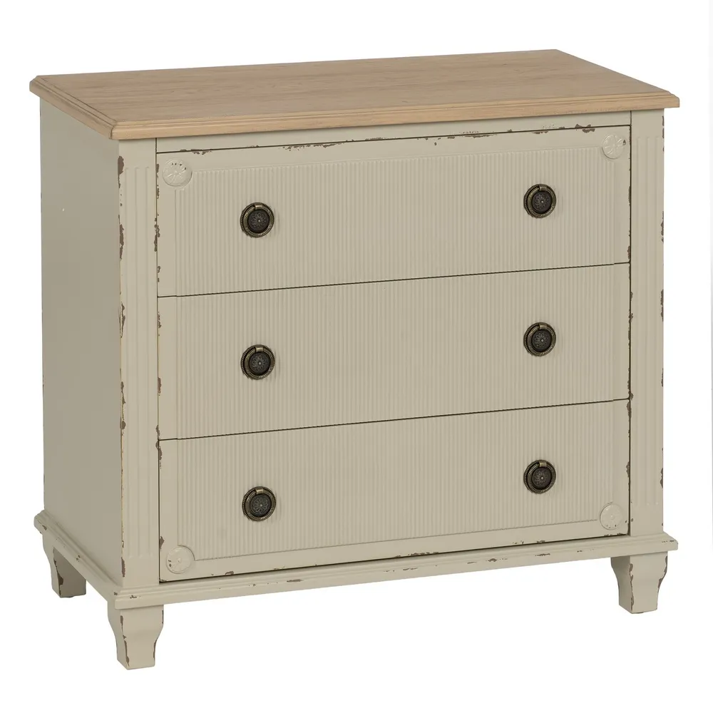 Cassettiera crema in legno di abete 80 x 38 x 73 cm - immagine 3