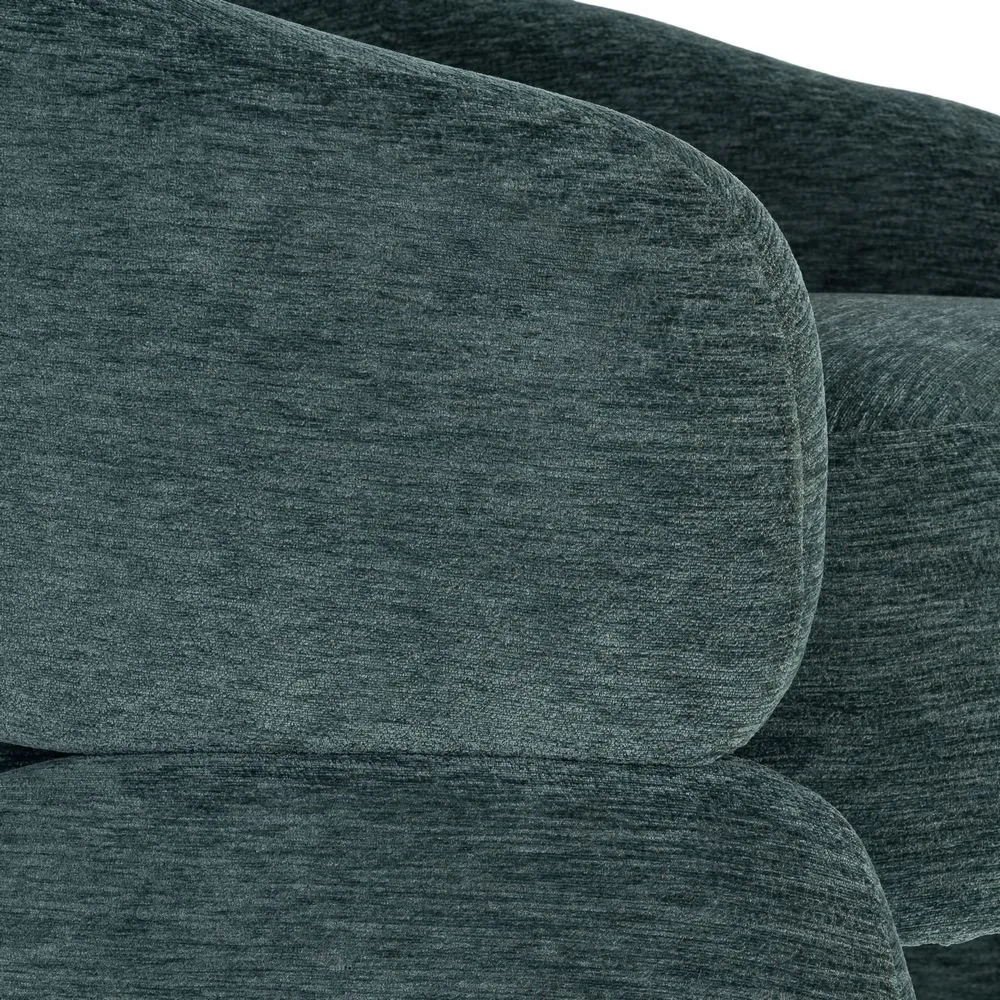 Poltrona verde soggiorno in legno mdf e tela - 77 x 75 x 73,5 cm - immagine 2