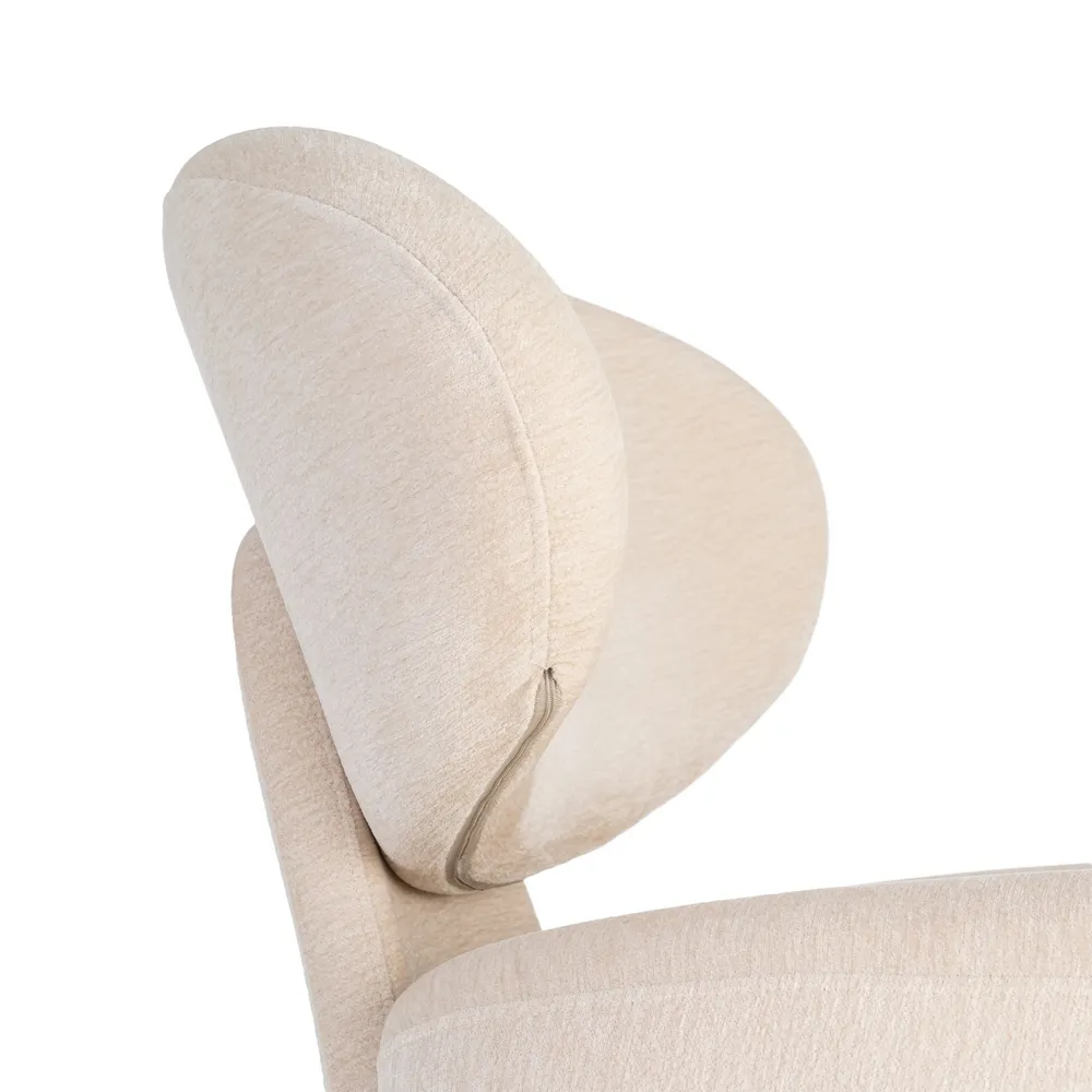 Poltrona soggiorno crema in legno mdf e tela - 77 x 75 x 73,5 cm - immagine 3
