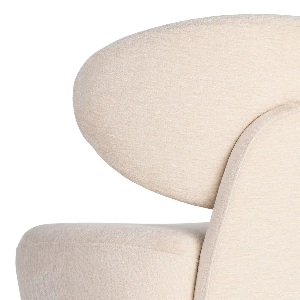 Poltrona soggiorno crema in legno mdf e tela - 77 x 75 x 73,5 cm - immagine 5