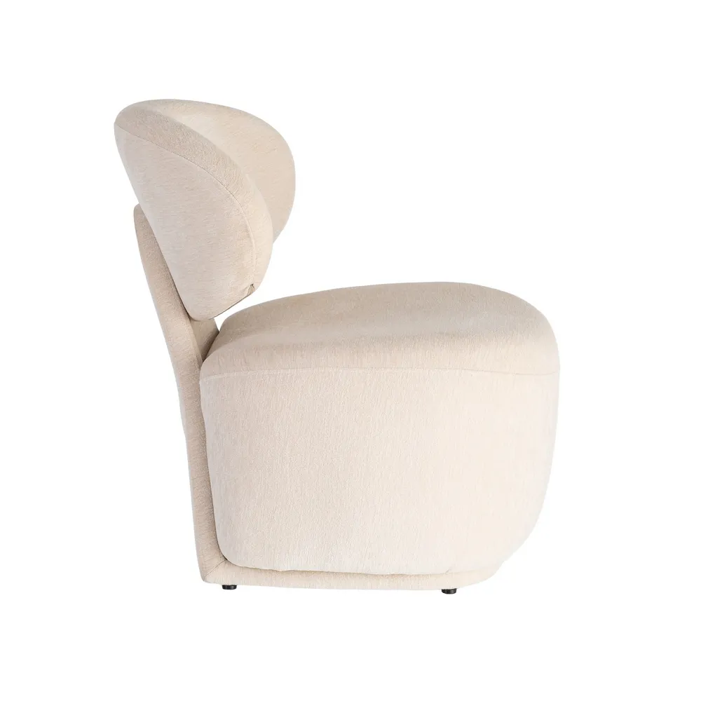 Poltrona soggiorno crema in legno mdf e tela - 77 x 75 x 73,5 cm - immagine 6