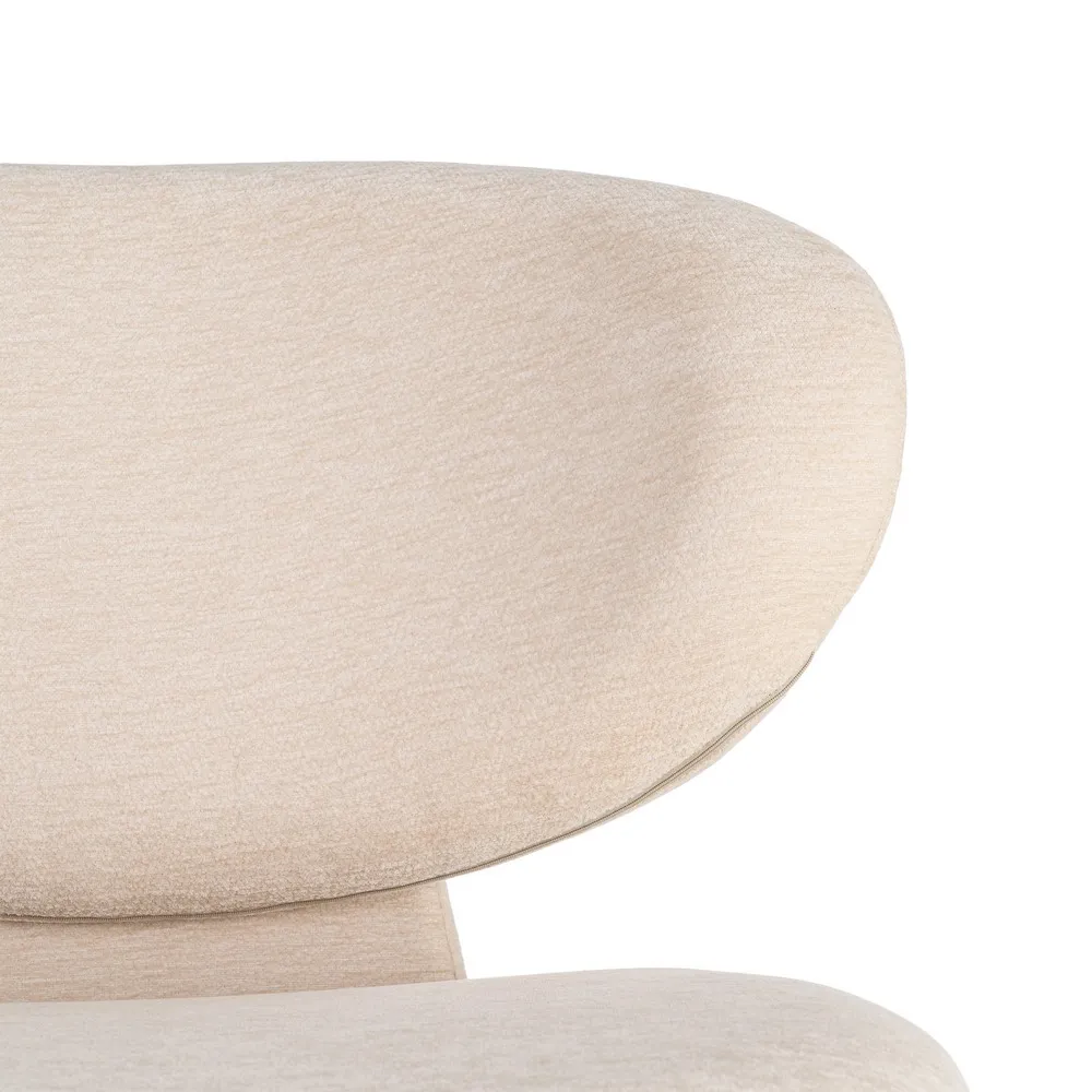 Poltrona soggiorno crema in legno mdf e tela - 77 x 75 x 73,5 cm - immagine 7