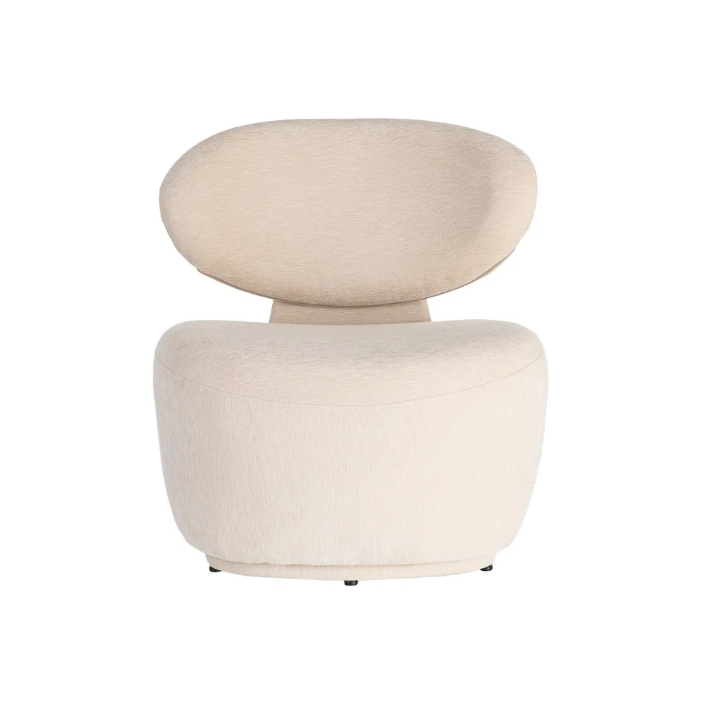 Poltrona soggiorno crema in legno mdf e tela - 77 x 75 x 73,5 cm - immagine 9