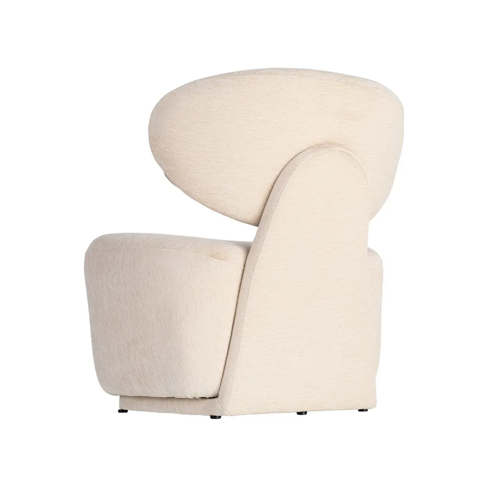 Poltrona soggiorno crema in legno mdf e tela - 77 x 75 x 73,5 cm - immagine 12