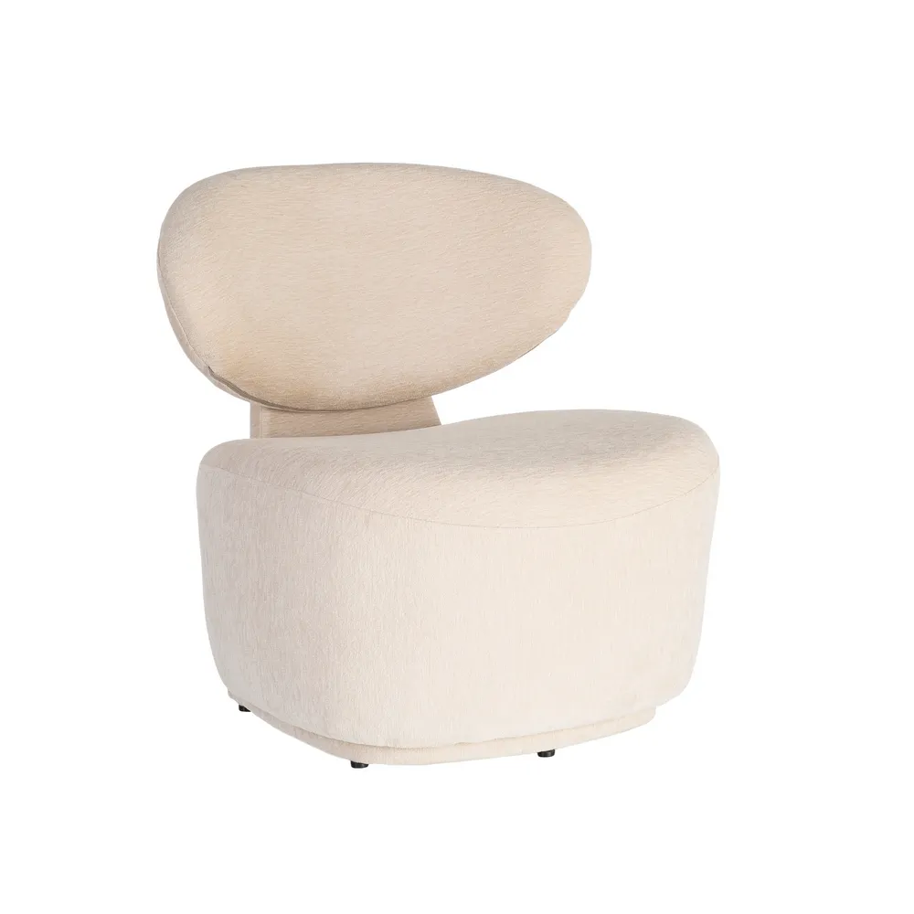 Poltrona soggiorno crema in legno mdf e tela - 77 x 75 x 73,5 cm - immagine 13