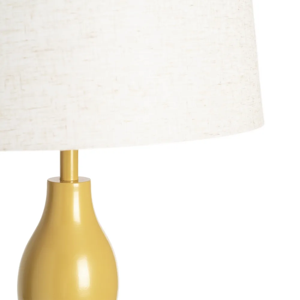 Lampada da terra color senape in tessuto e metallo 40 x 40 x155h cm - immagine 2