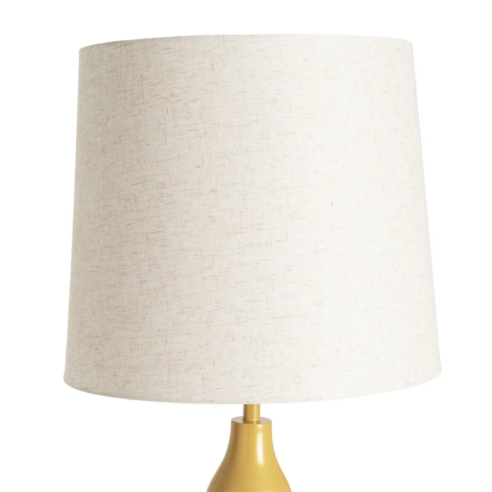 Lampada da terra color senape in tessuto e metallo 40 x 40 x155h cm - immagine 4