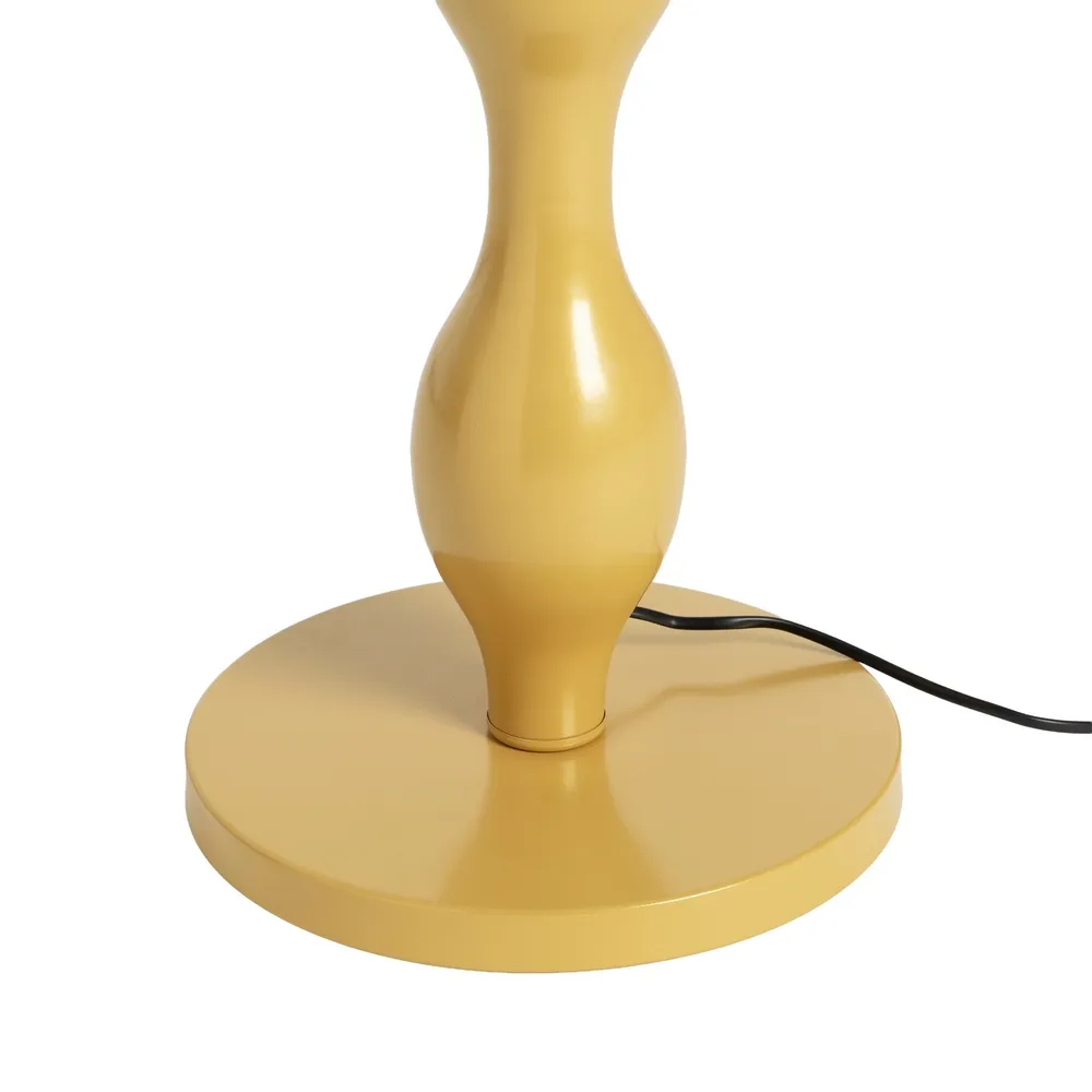 Lampada da terra color senape in tessuto e metallo 40 x 40 x155h cm - immagine 5