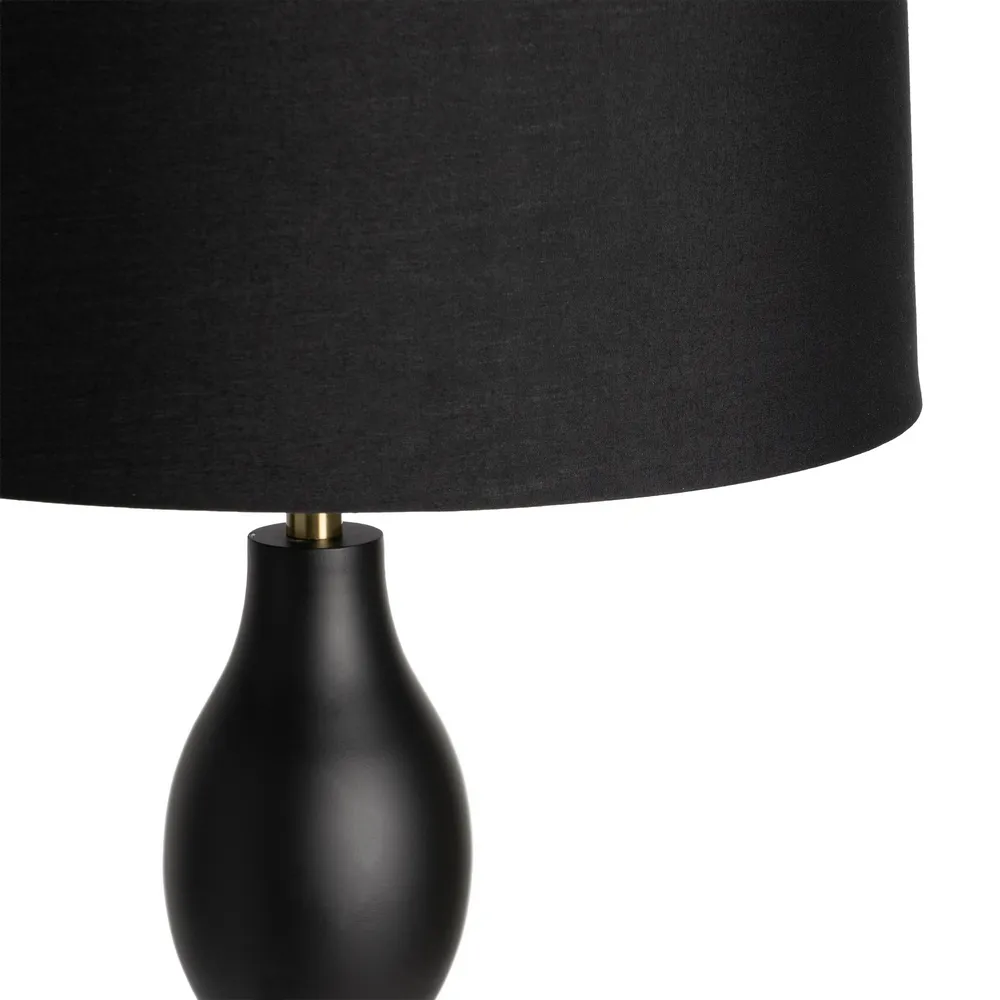 Lampada da terra in tessuto nero e metallo 40 x 40 x155h cm - immagine 2