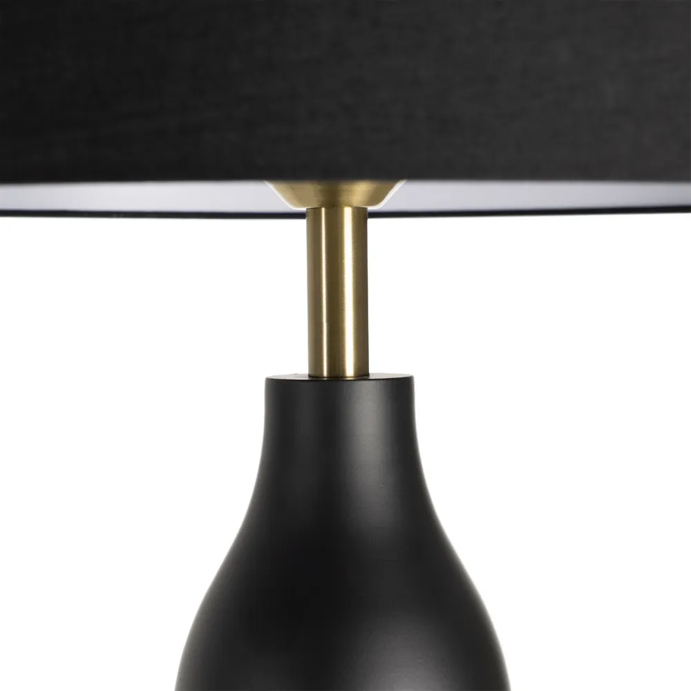 Lampada da terra in tessuto nero e metallo 40 x 40 x155h cm - immagine 4