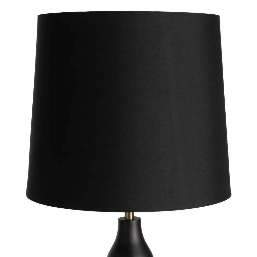 Lampada da terra in tessuto nero e metallo 40 x 40 x155h cm - immagine 5