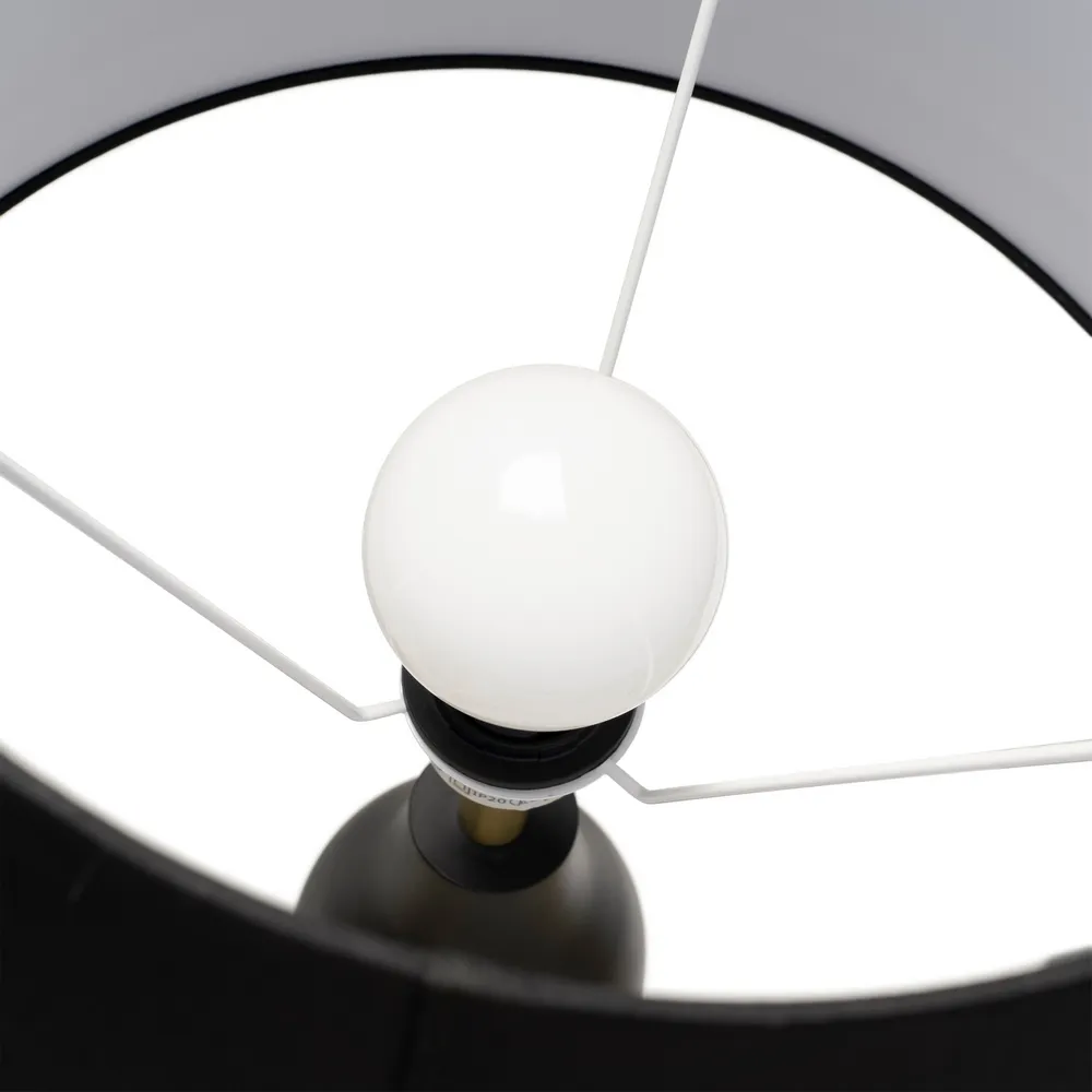 Lampada da terra in tessuto nero e metallo 40 x 40 x155h cm - immagine 7