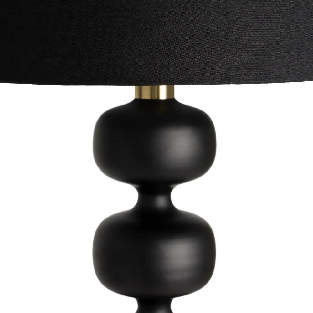 Diana - lampada da terra in tessuto nero e metallo 35 x 35 x154h cm - immagine 3