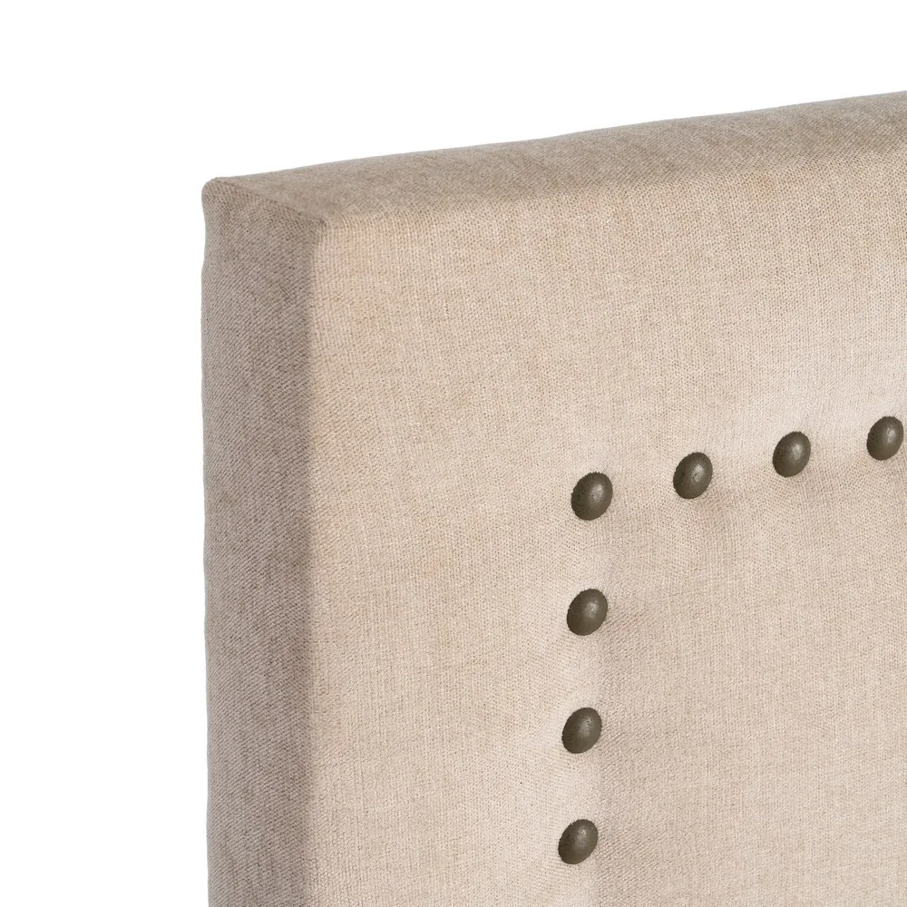 Testata camera da letto beige in tessuto 160 x 122 cm - immagine 6