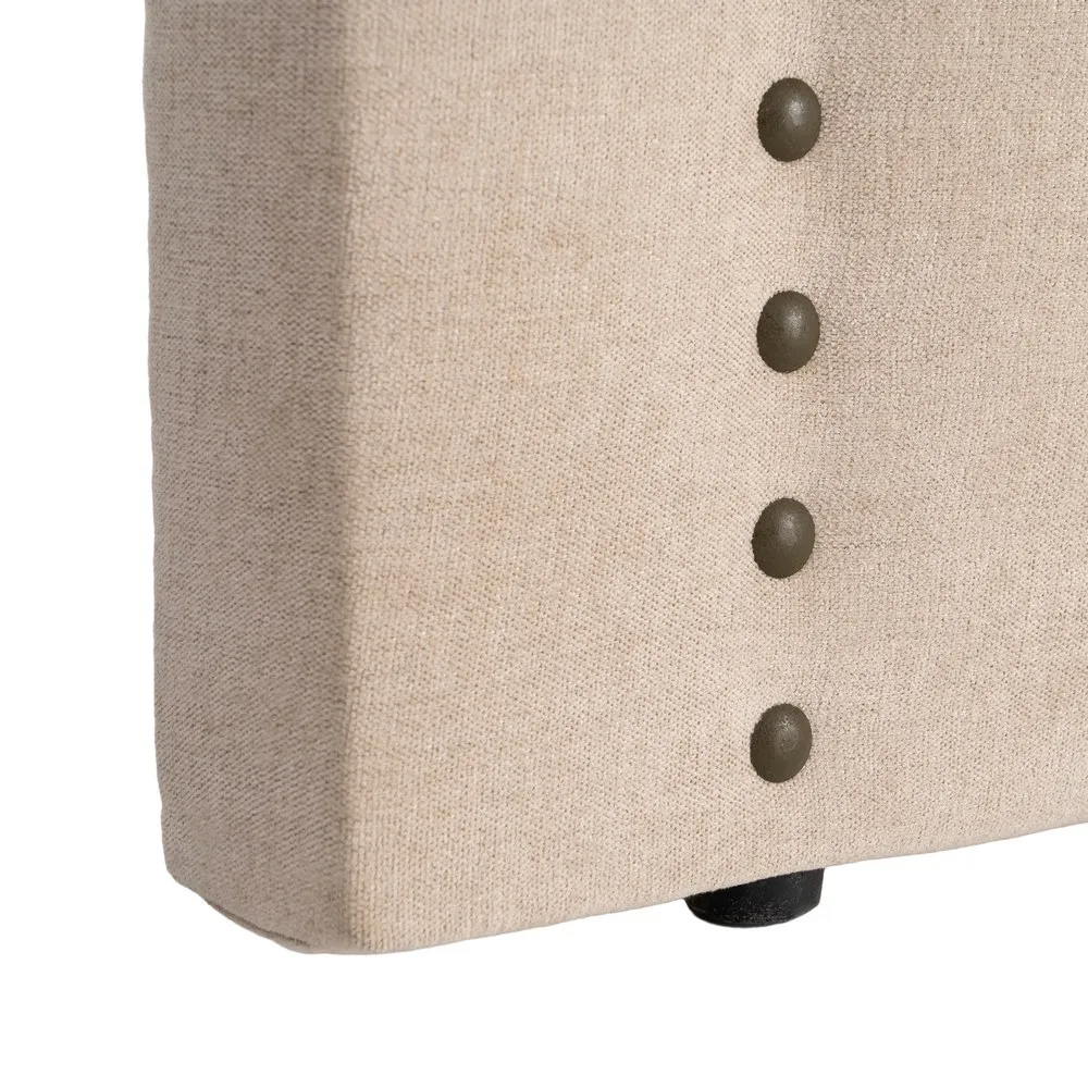 Testata camera da letto beige in tessuto 160 x 122 cm - immagine 7