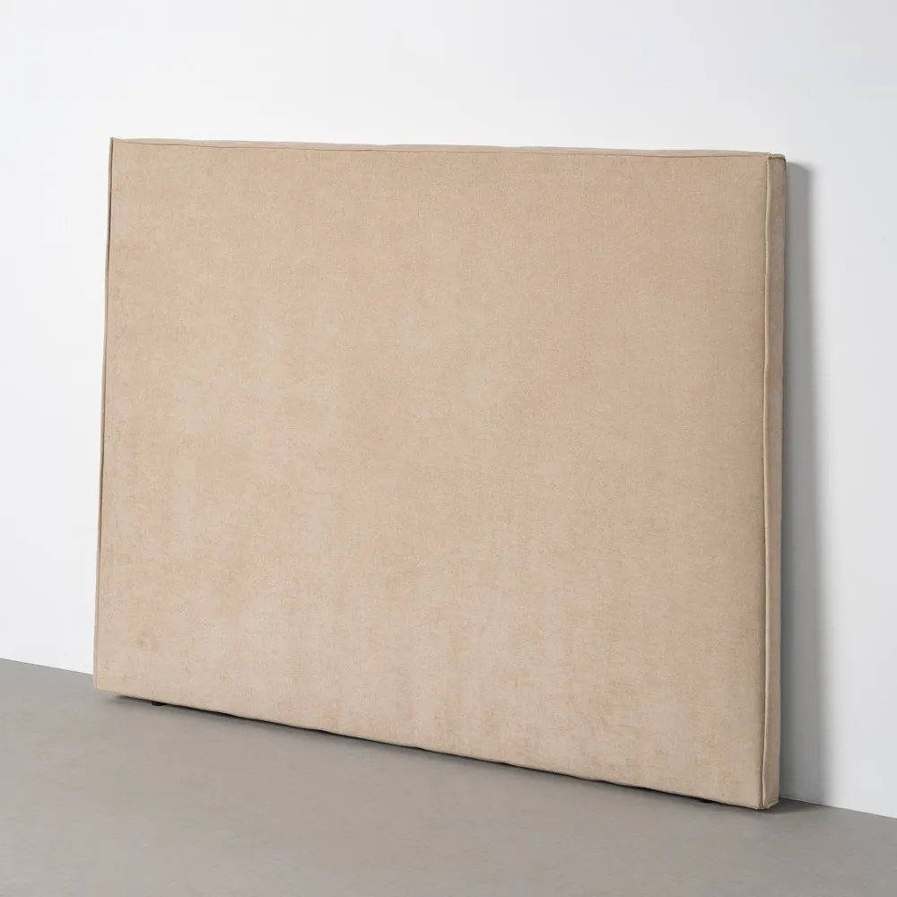 Testata beige camera da letto in tessuto 160 x 122 cm - immagine 2