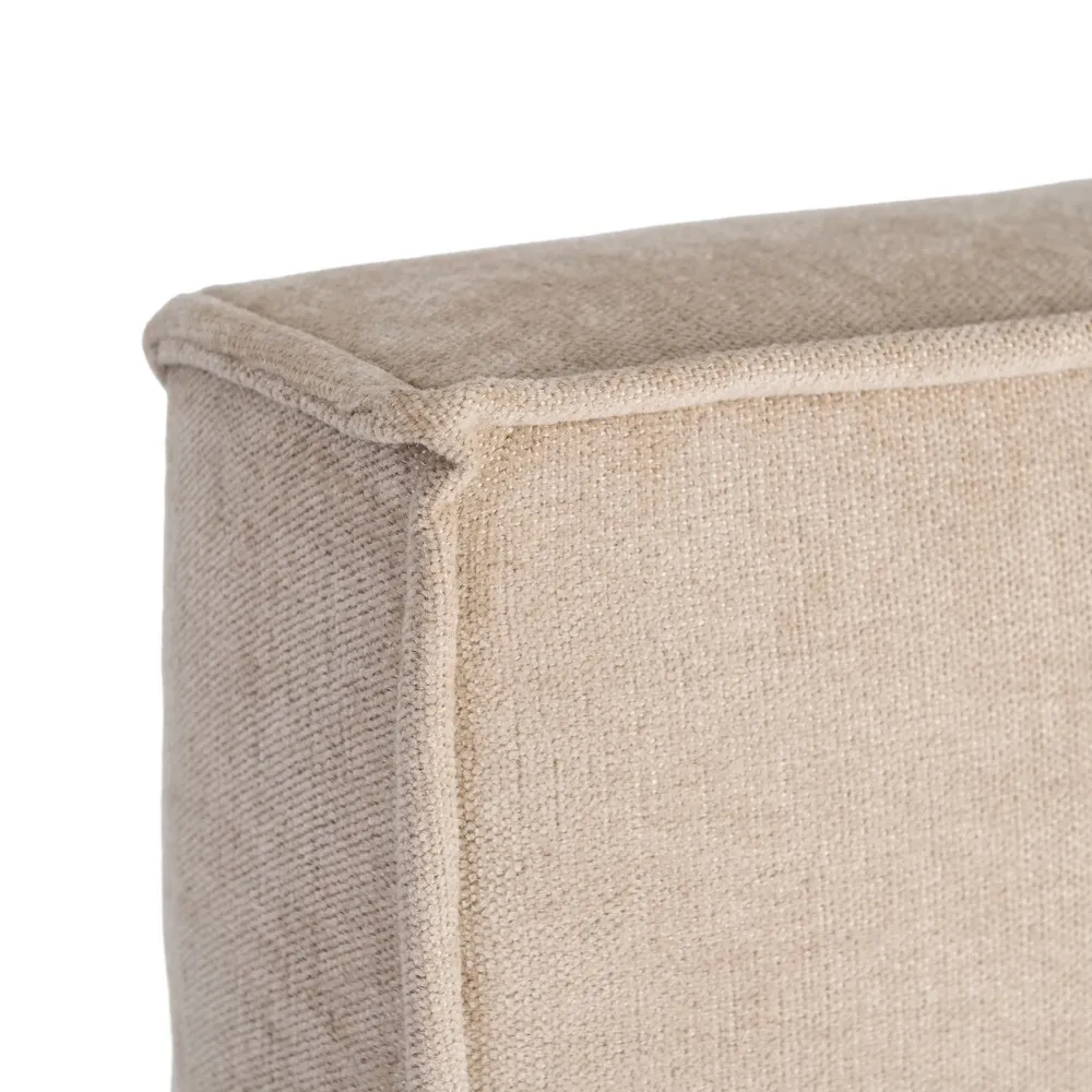 Testata beige camera da letto in tessuto 160 x 122 cm - immagine 5