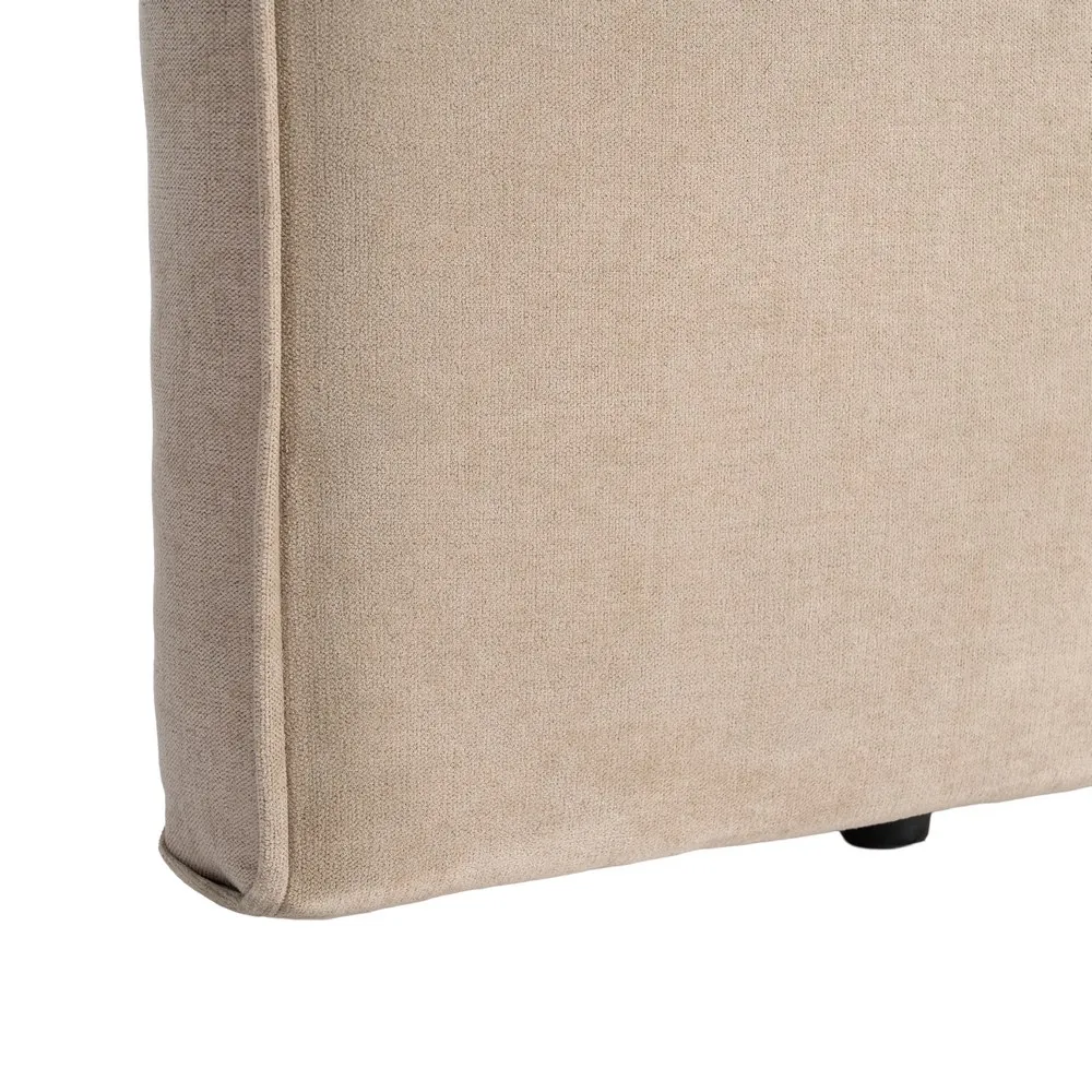 Testata beige camera da letto in tessuto 160 x 122 cm - immagine 6