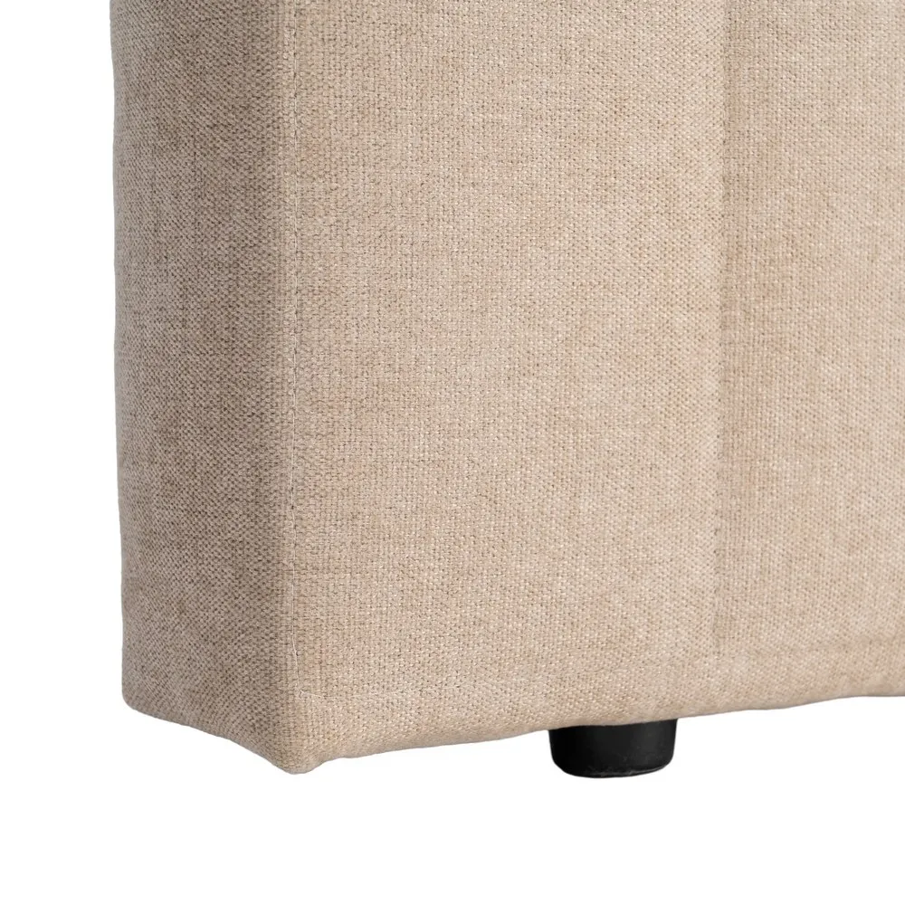 Testata camera da letto in tessuto beige 160 x 122 cm - immagine 6
