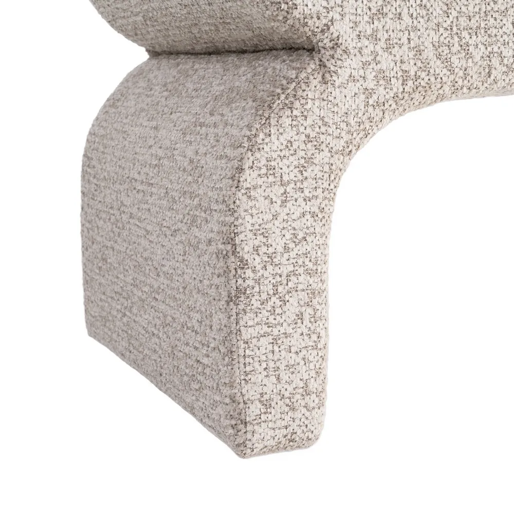 Panca contenitore in tessuto beige e legno di pino 115 x 43 x 45 cm - immagine 7