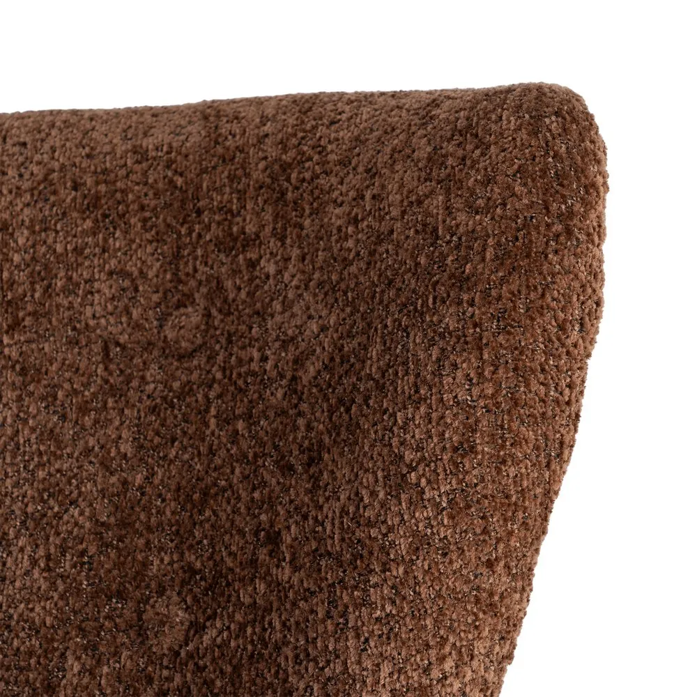 Poltrona tappezzeria marrone con legno di pino e caucciù - 78 x 77 x 72 cm - immagine 7