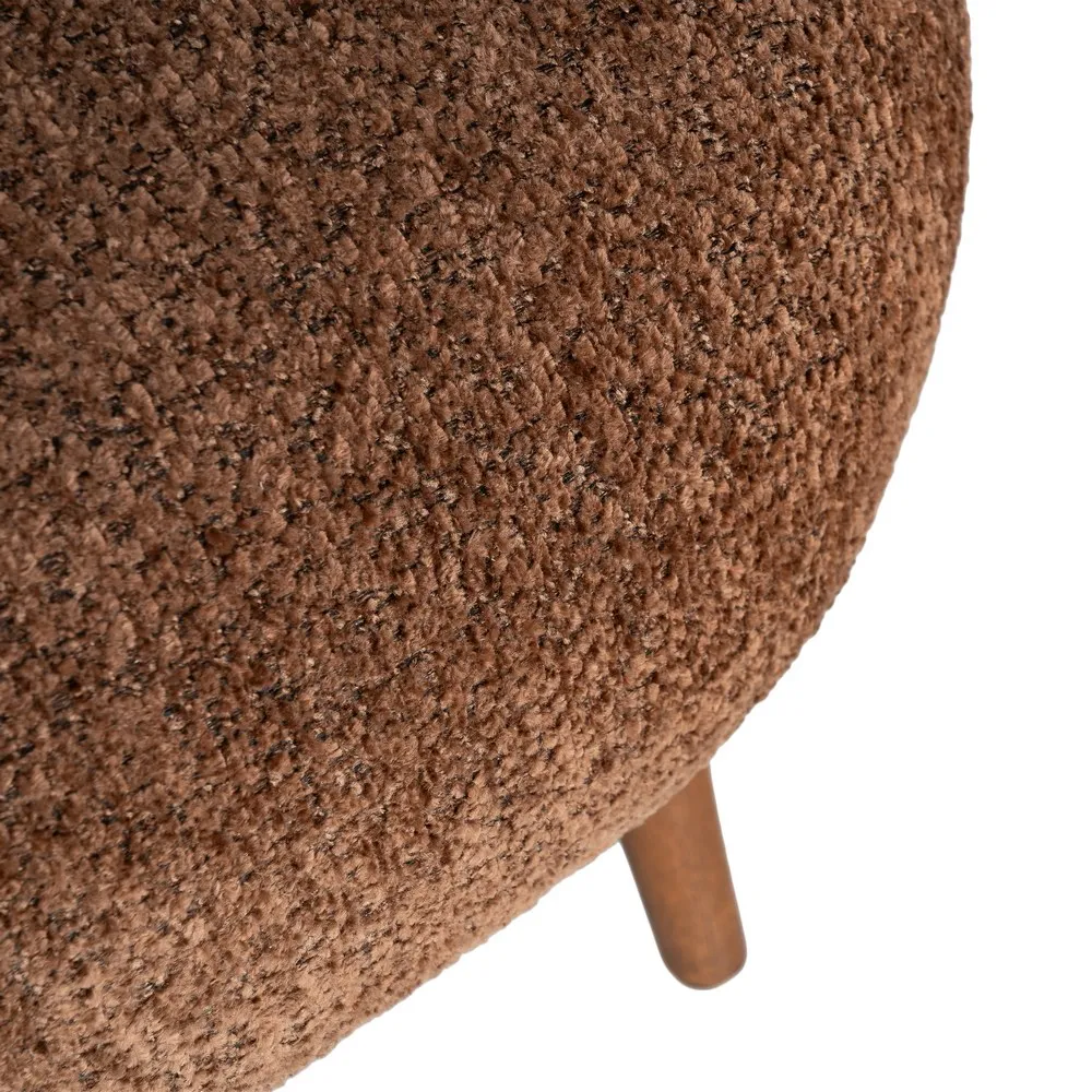 Poltrona tappezzeria marrone con legno di pino e caucciù - 78 x 77 x 72 cm - immagine 10