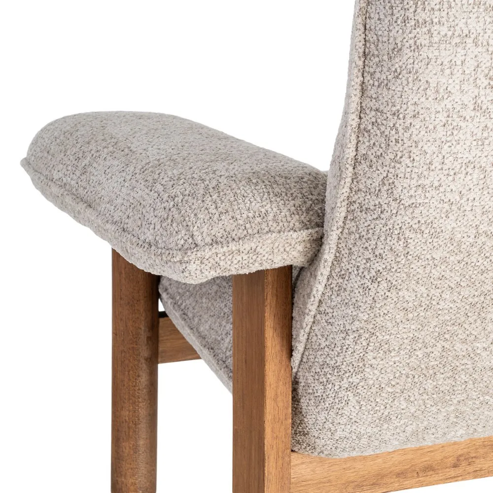 Afrodite - poltrona tappezzeria beige e legno di caucciù - 97 x 86 x 80 cm - immagine 4
