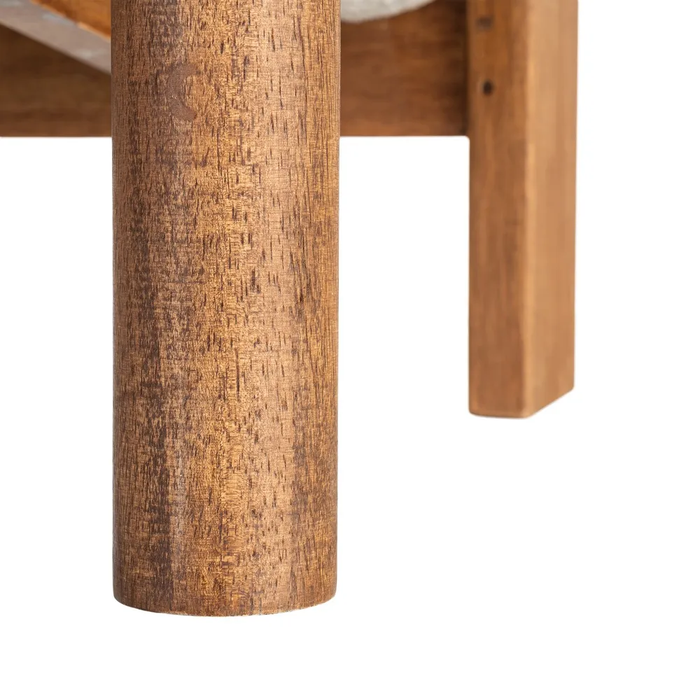 Afrodite - poltrona tappezzeria beige e legno di caucciù - 97 x 86 x 80 cm - immagine 9