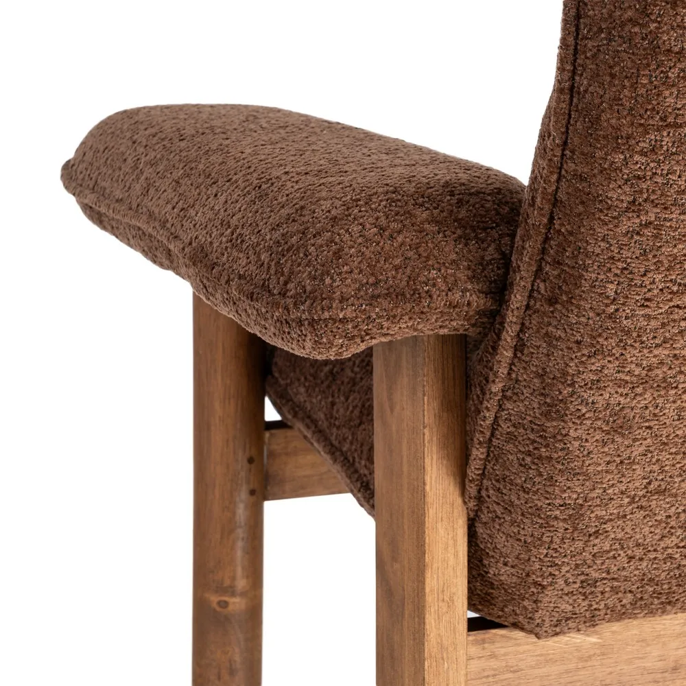 Afrodite marrone - poltrona tappezzeria e legno di caucciù - 96 x 86,5 x 82,5 cm - immagine 4