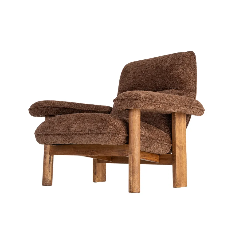 Afrodite marrone - poltrona tappezzeria e legno di caucciù - 96 x 86,5 x 82,5 cm - immagine 6