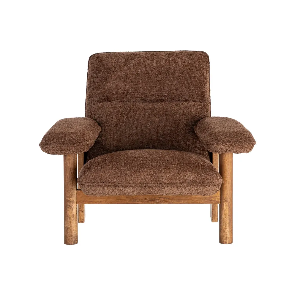 Afrodite marrone - poltrona tappezzeria e legno di caucciù - 96 x 86,5 x 82,5 cm - immagine 7