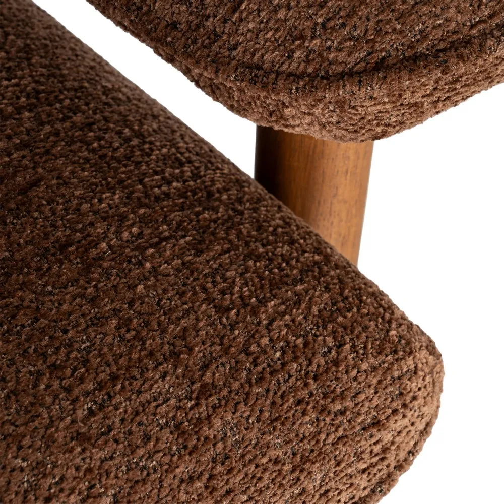 Afrodite marrone - poltrona tappezzeria e legno di caucciù - 96 x 86,5 x 82,5 cm - immagine 8