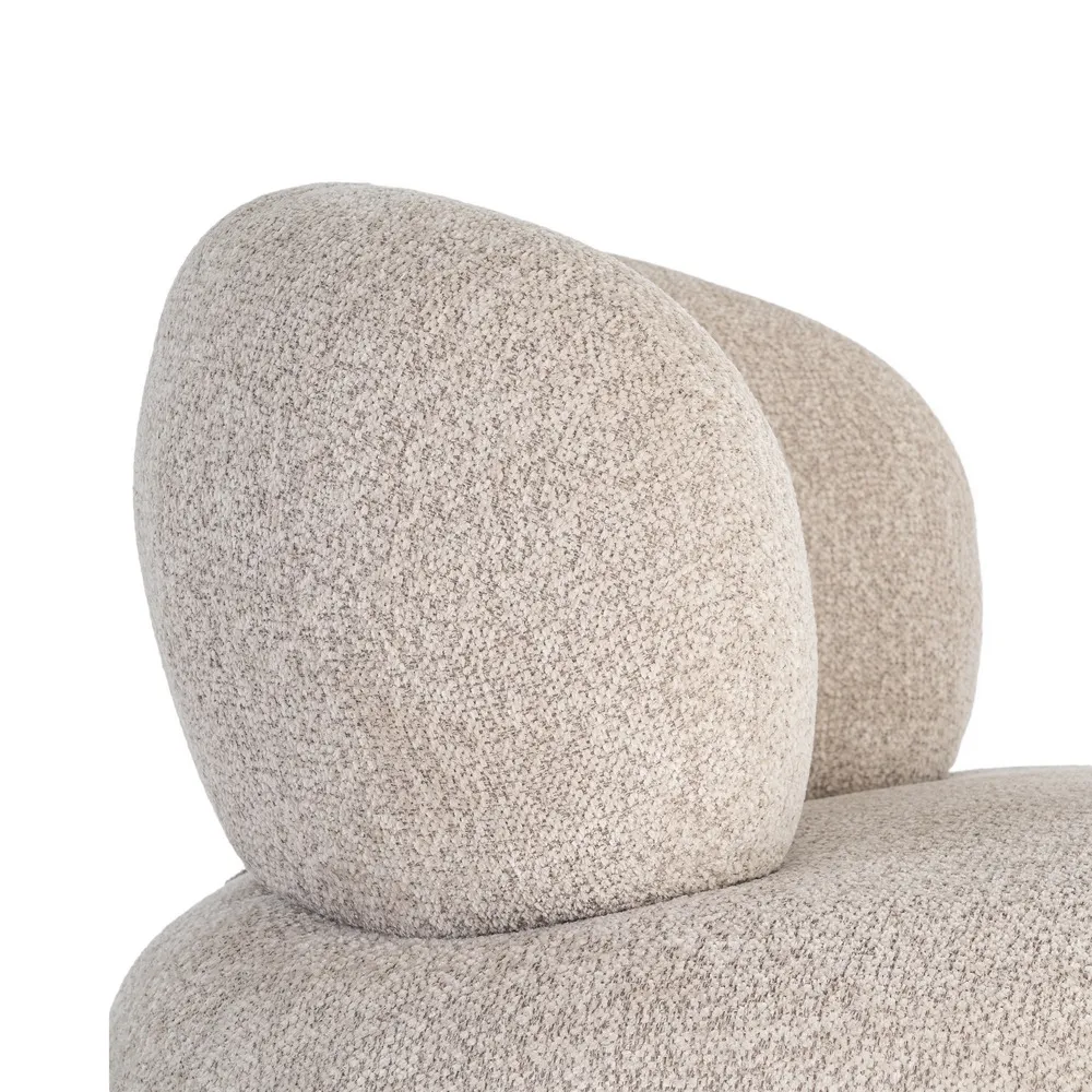 Poltrona Penelope tappezzeria beige in metallo e tessuto 93 x 93 x 79 cm - immagine 3