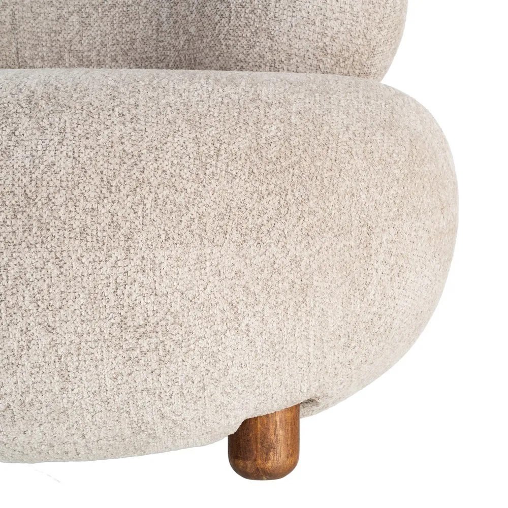 Poltrona Penelope tappezzeria beige in metallo e tessuto 93 x 93 x 79 cm - immagine 4