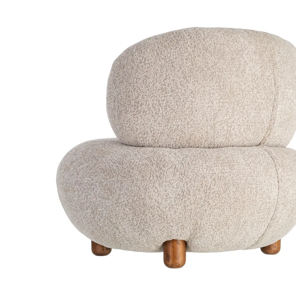 Poltrona Penelope tappezzeria beige in metallo e tessuto 93 x 93 x 79 cm - immagine 5