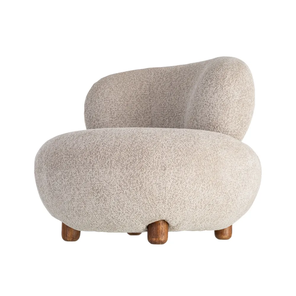 Poltrona Penelope tappezzeria beige in metallo e tessuto 93 x 93 x 79 cm - immagine 8